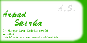 arpad spirka business card